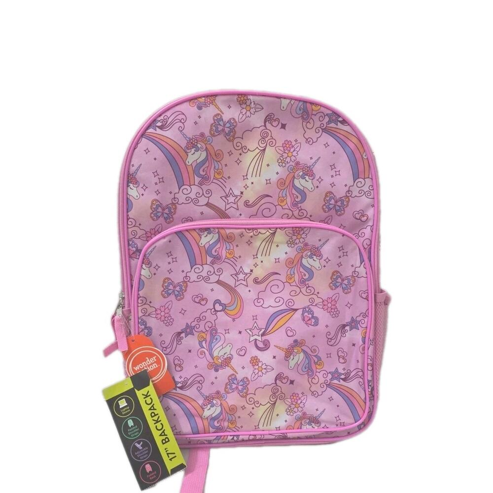 Wonder Nation Girls Doodle Dreams Unicorns 17" Backpack with Laptop Sleeve